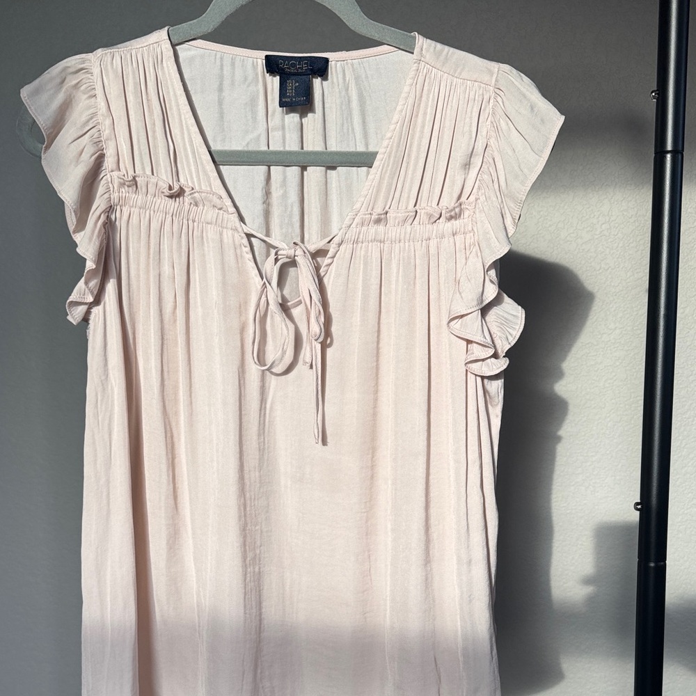 RACHEL Rachel Roy Light Pink Ruffle Blouse
